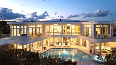 An awe-inspiring 8,000 SF custom oceanfront mansion retreat on two...