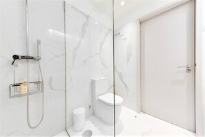 Dusche, Haartrockner, Handtücher