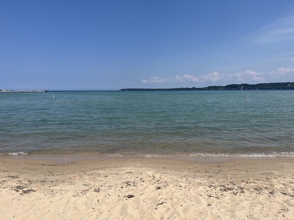 Beach nearby, sun loungers