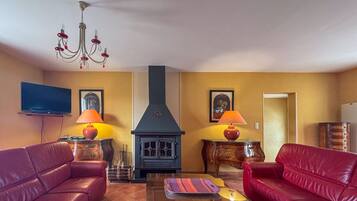 TV, fireplace, offices