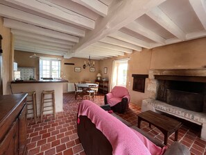 TV, fireplace - Peaceful cottage in Berry, family ideal (Sainte-Fauste)