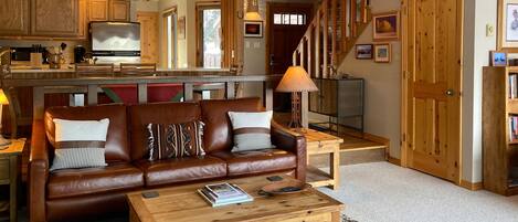 TV, fireplace, DVD player, video library