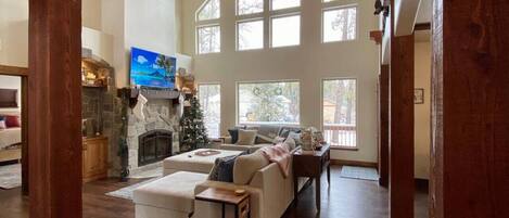Smart TV, fireplace, video games