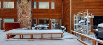 Centrally located condo with furnished deck, amazing Teton views, & fireplace