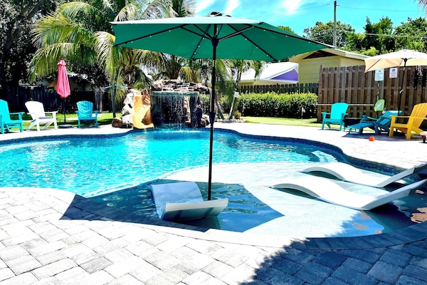 Outdoor pool, a heated pool