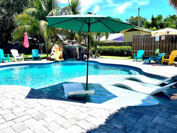 Outdoor pool, a heated pool