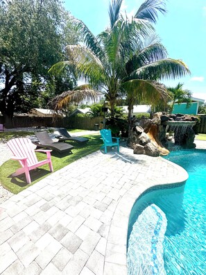Outdoor pool, a heated pool - WATER SLIDE & POOL ** Sugarcane Hideaway** (Bradenton)