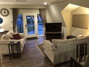 Smart TV, DVD player, books, music library