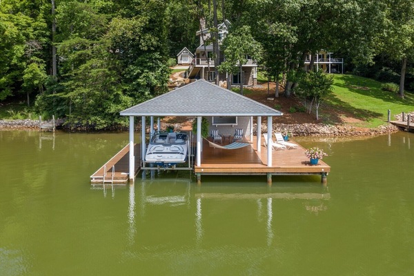 1700 sq ft dock for lounging, swimming, sunbathing and great happy hour views!