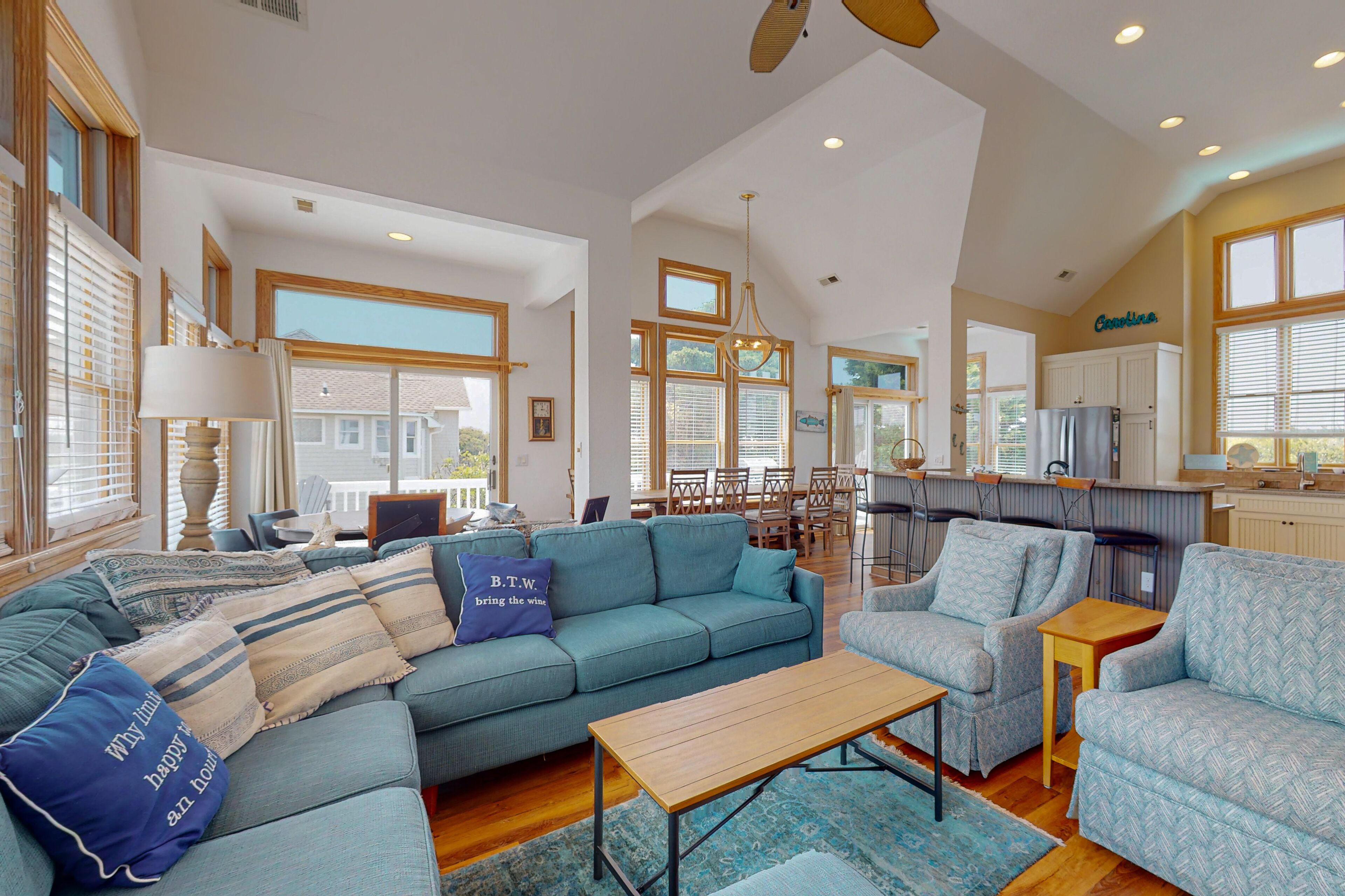 Relaxing semi-oceanfront Corolla home with private pool & hot tub, rec room