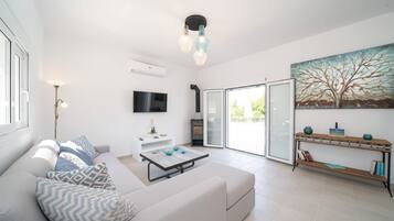 Smart TV, DVD player, books, stereo