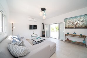 Smart TV, DVD player, books, stereo