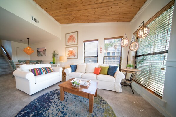 TV, DVD player, stereo