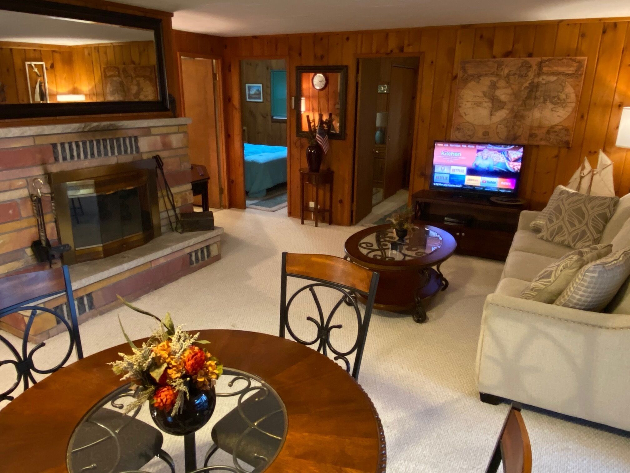 House is located on Lake Huron with a private beach