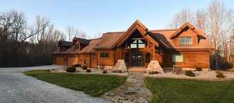 Log cabin on 108 private acres - cozy inside, adventure outside!