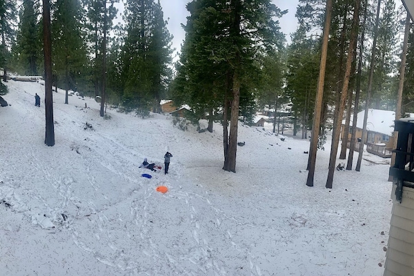 Great family fun sledding down our PRIVATE sledding hill!