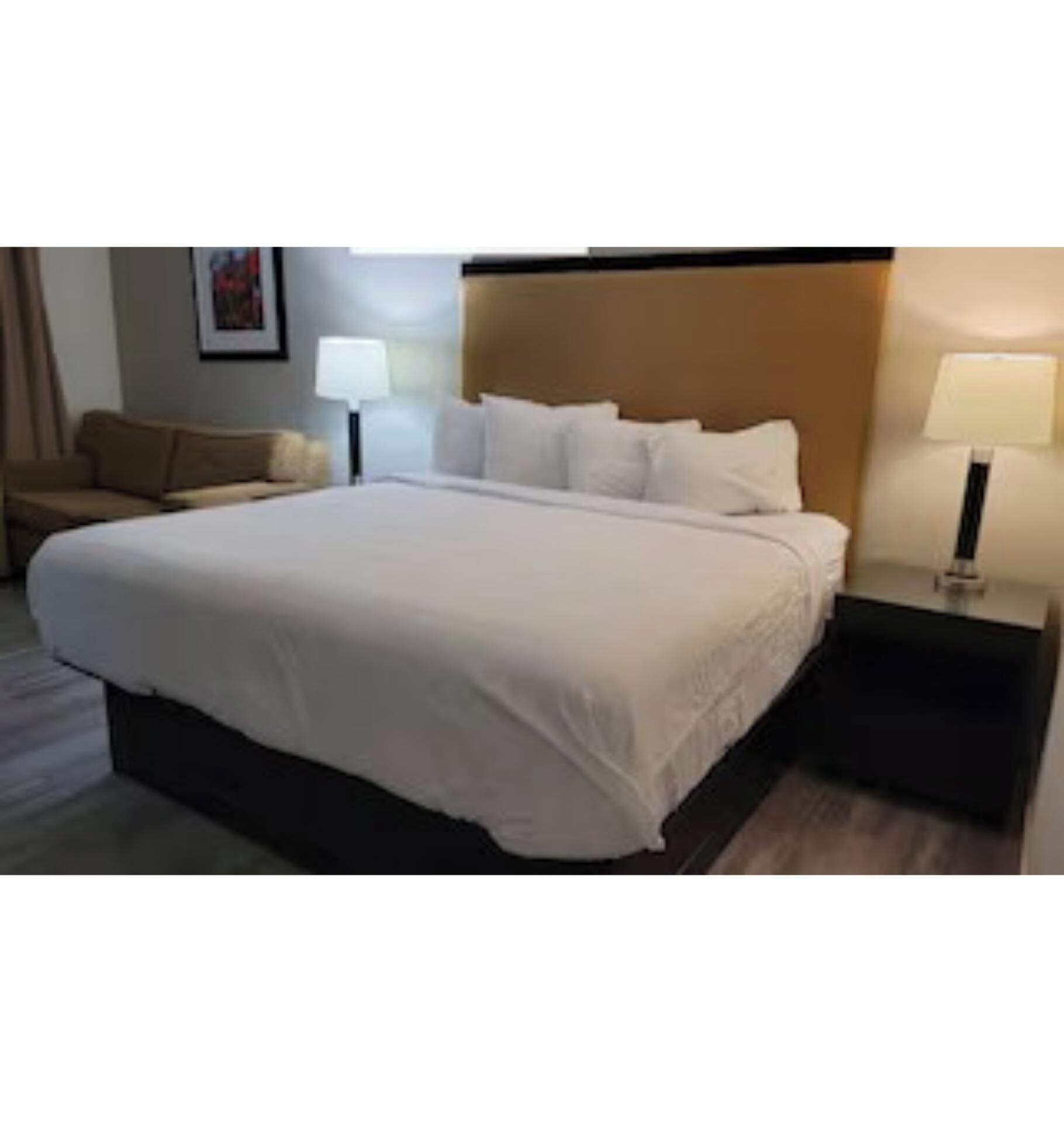 Individually furnished, desk, laptop workspace, blackout drapes