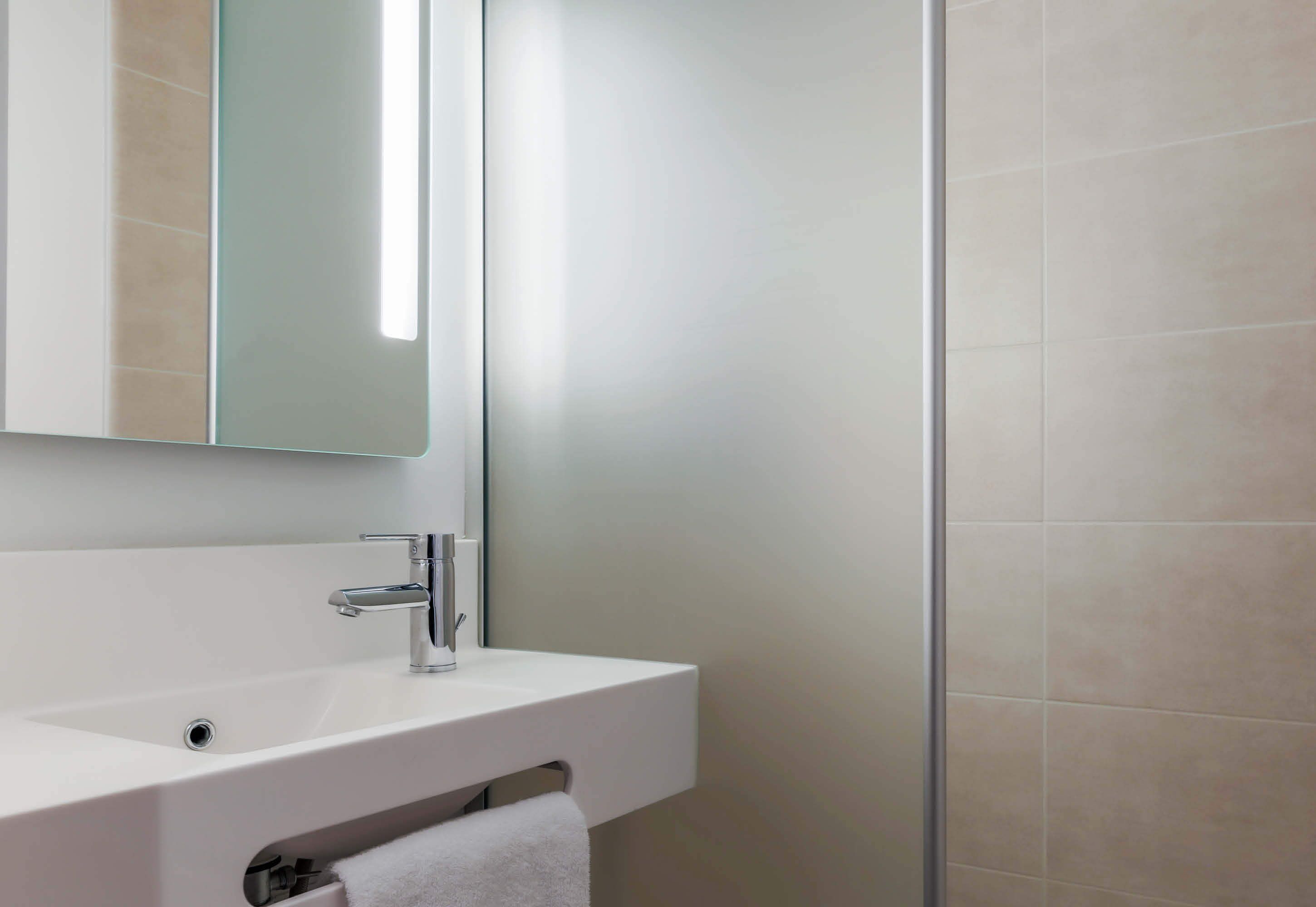 shower, towels, soap, shampoo