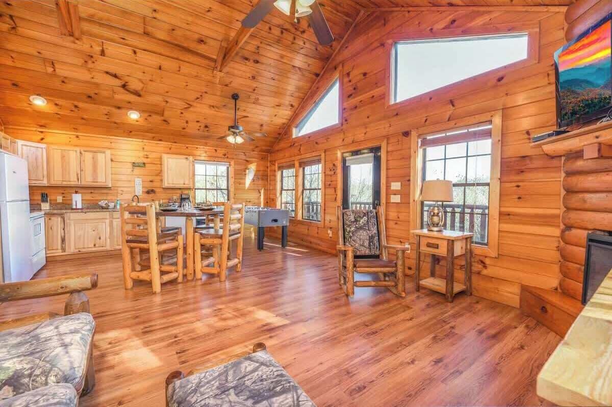 TV, fireplace, foosball, offices
