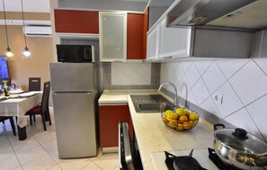 Fridge, microwave, stovetop, dishwasher