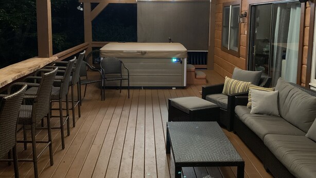 Unclassified image, 1 of 37, button - Riverfront, Hot tub, shared pool, minutes to slopes with large covered deck! (Banner Elk)