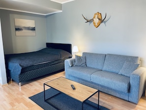 Desk, soundproofing, iron/ironing board, travel crib - STAY Sello Business Suite (Espoo)