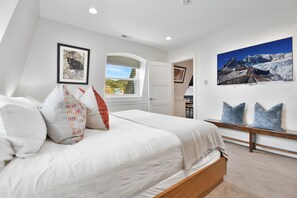 Premium bedding, down duvets, individually decorated