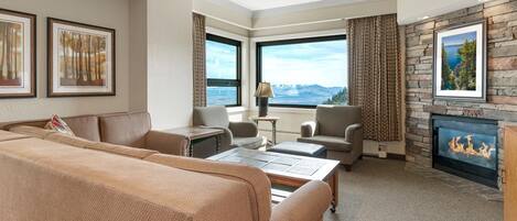 Fireplace, DVD player, ping pong