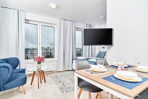 Apartment, 1 Bedroom, Balcony | Living area | 43-inch flat-screen TV with cable channels, TV - Apartment Wroclaw Pulaskiego (Wroclaw)