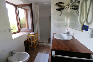 Dusche, Haartrockner, Handtücher