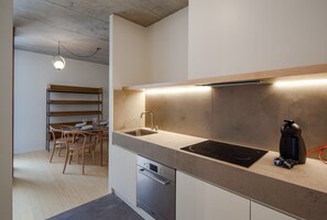 Fridge, microwave, oven, stovetop - Two Bedroom Duplex Apartment (Porto)