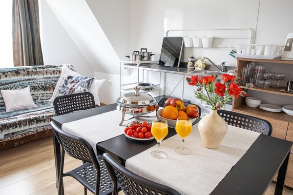 Deluxe Apartment, 2 Bedrooms, Balcony, Mountain View | Private kitchen | Fridge, microwave, stovetop, dishwasher