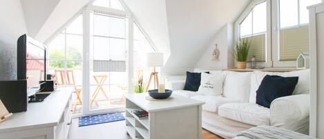 Televisión, reproductor de DVD, libros y estéreo