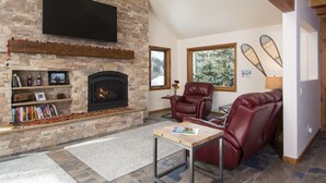 Tembion House | Living room | Flat-screen TV, fireplace - Tembion House (Taos Ski Valley)