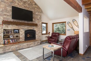 Tembion House | Living room | Flat-screen TV, fireplace - Tembion House (Taos Ski Valley)
