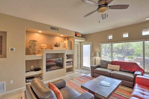 TV, DVD player, books
