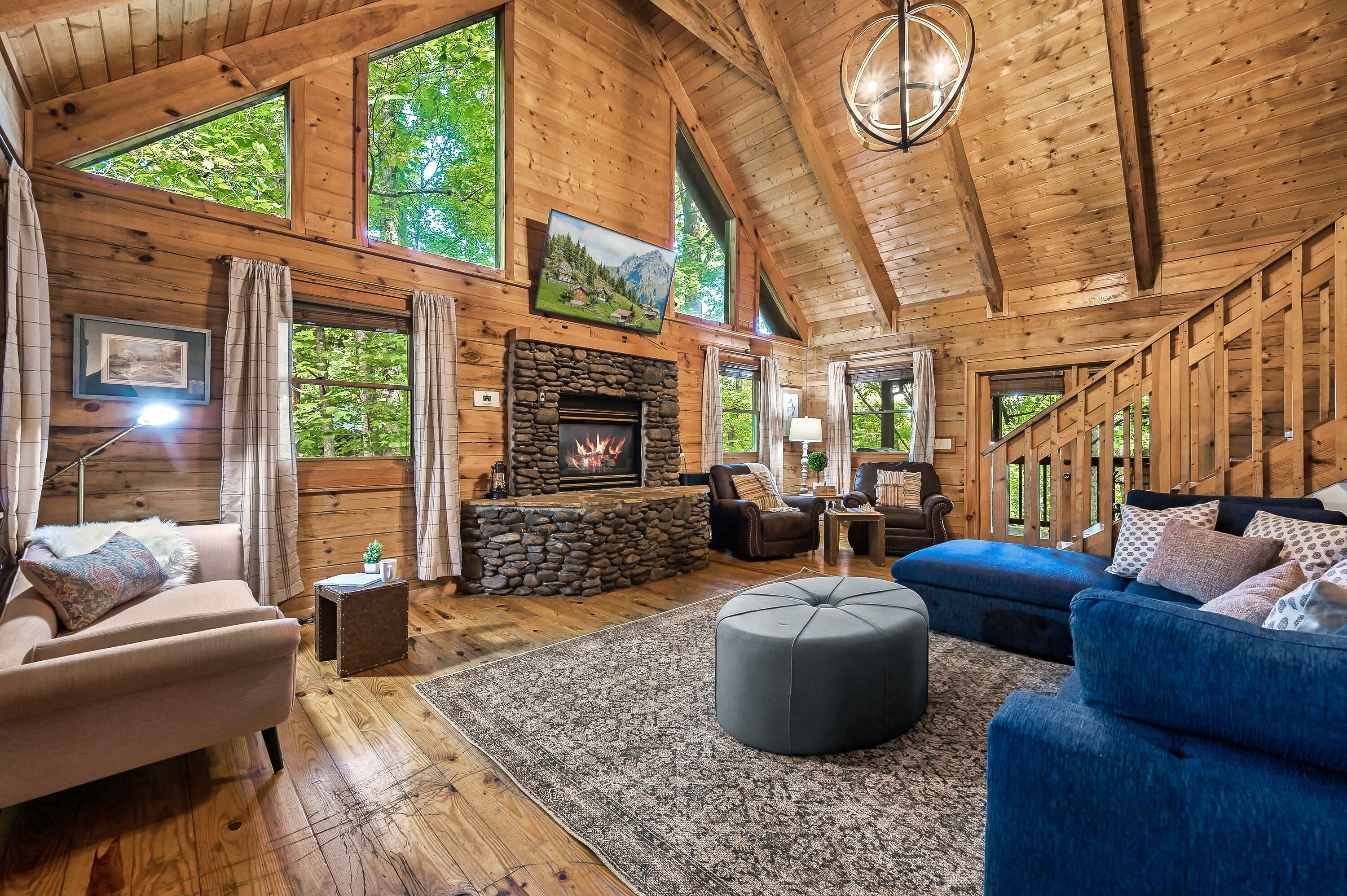 Smart TV, fireplace, video games