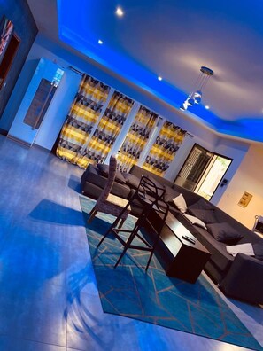 Villa, 4 Bedrooms | Living area | 42-inch flat-screen TV with cable channels, TV - Résidence Issa (La Somone)