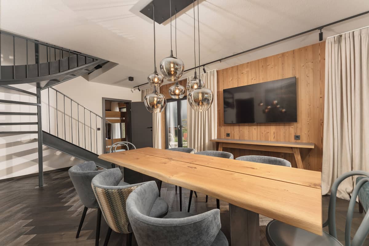 Deluxe Apartment, Terrace, Mountain View | Living area | TV