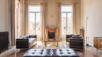 Deluxe Apartment, 1 Bedroom, Canal View | Living area | 48-inch Smart TV with digital channels, TV, Netflix