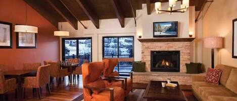 TV, fireplace, DVD player, ping pong