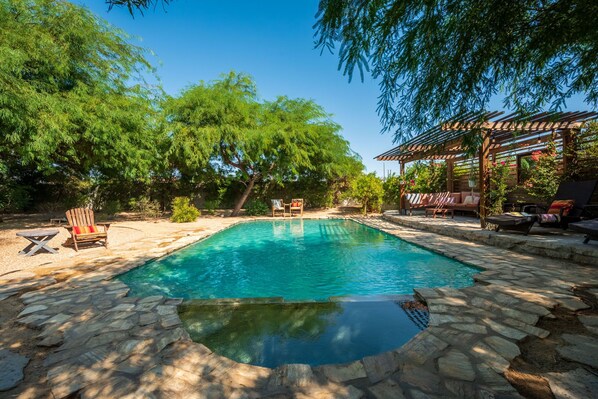 Outdoor pool, a heated pool