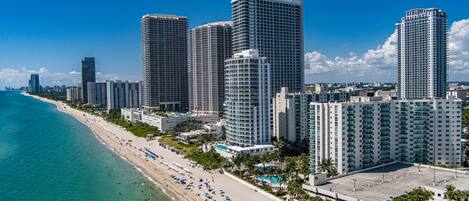 On the beach, beach towels