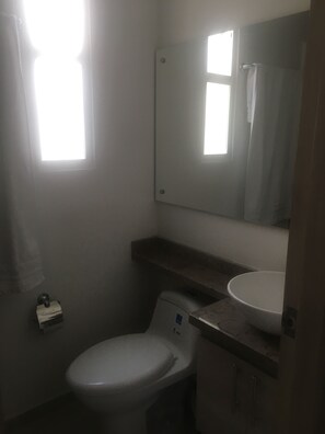 Ducha, toallas, jabón y papel higiénico