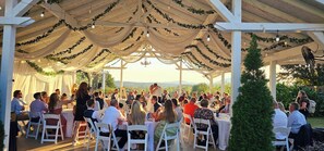 Outdoor banquet area - Cherrywood Ranch: Elegant Wedding Venue • Mountain Views & Resort-Style Pool (Toccoa)