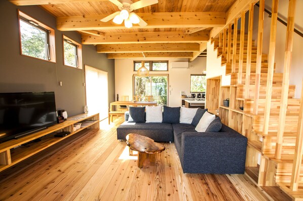 Private Vacation Home, Non Smoking | Living area | Flat-screen TV, DVD player - Yakushima House TABUGAWA (Yakushima)