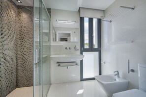 Dusche, Haartrockner, Handtücher