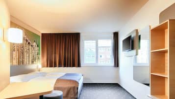 Desk, free WiFi, bed sheets