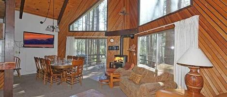 TV, fireplace, DVD player