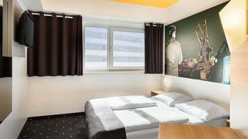Desk, free WiFi, bed sheets
